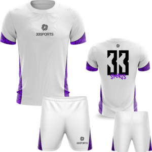 Kit Camisa+Short Masculino Branco com Roxo