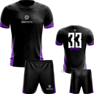 Kit Camisa+Short Masculino Preto com Roxo